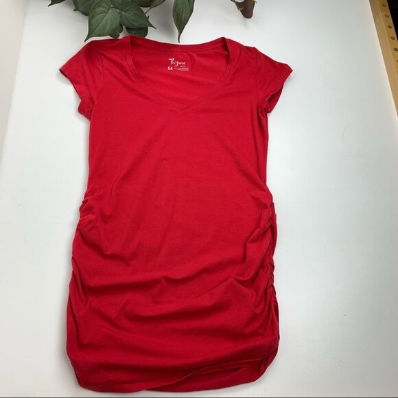 THYME Red  V-Neck Maternity Top XS - Picture 3 of 6